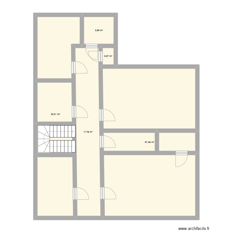pedeboscq etage. Plan de 5 pièces et 110 m2