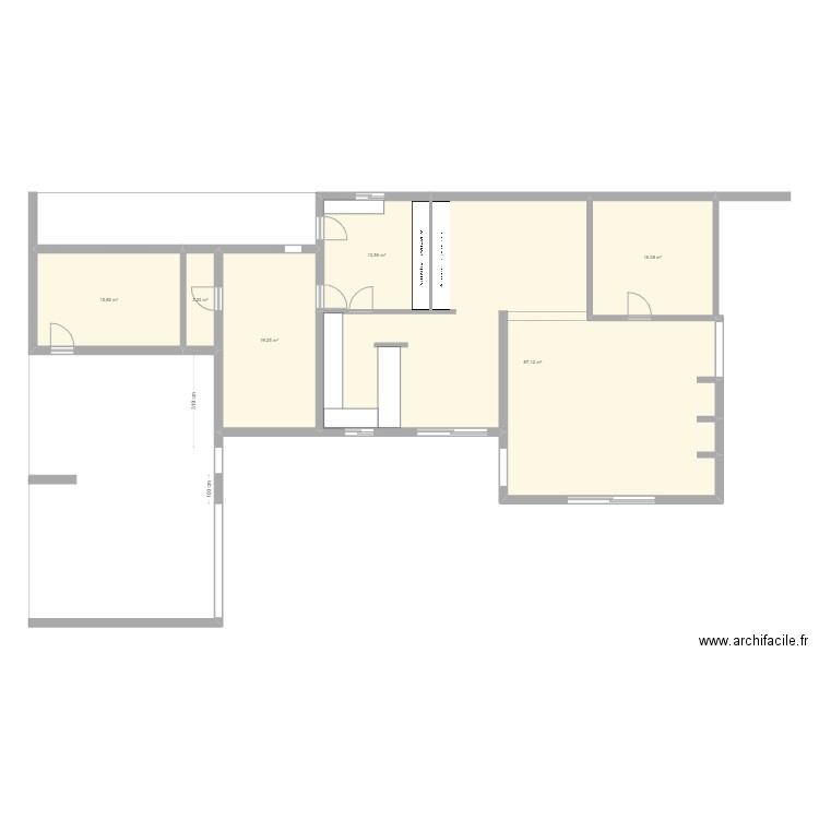 QUINTALS EDL. Plan de 6 pièces et 155 m2