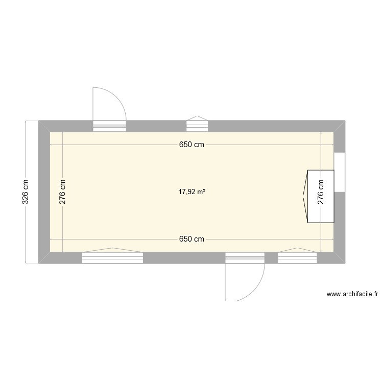 cuisine Beurey. Plan de 1 pièce et 18 m2