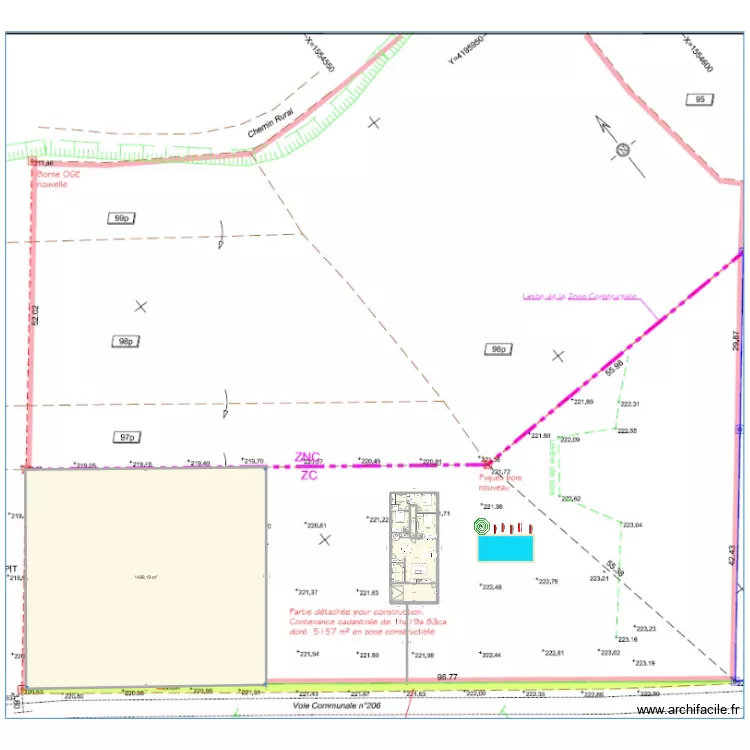 Plan V4 avec &eacute;tage (toit P&eacute;rigourdin). Plan de 0 pièce et 0 m2