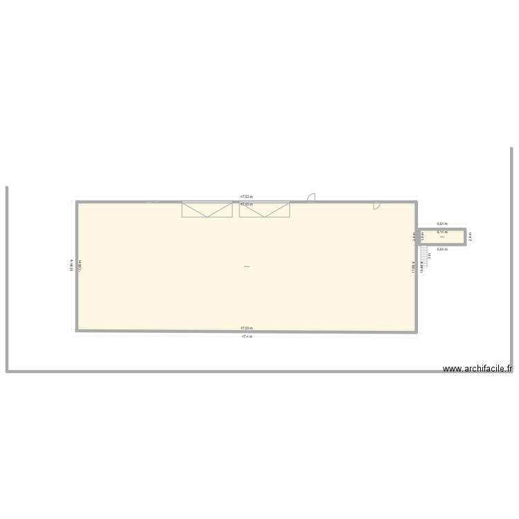 batiment. Plan de 2 pièces et 849 m2