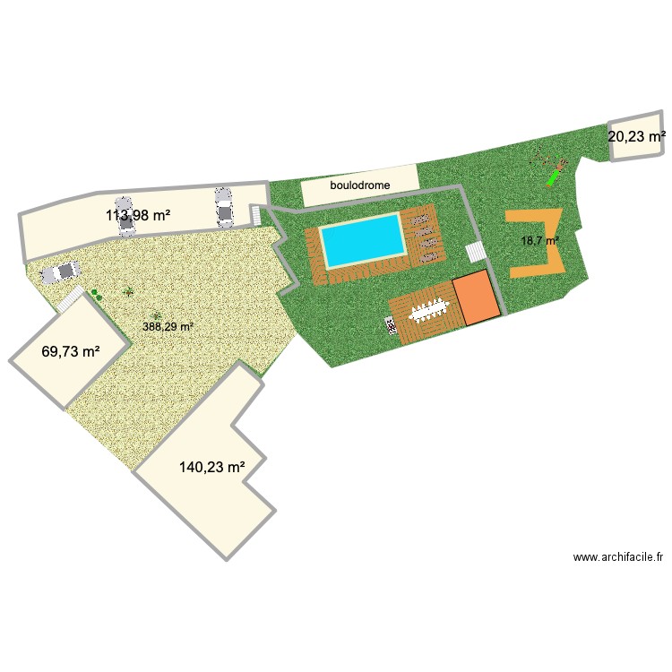 cadastre. Plan de 4 pièces et 344 m2