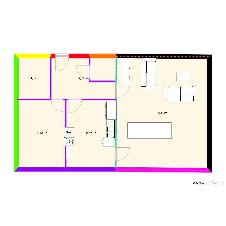 xvcl!gjdlofyu exrd,-rlwz'. Plan de 5 pièces et 75 m2