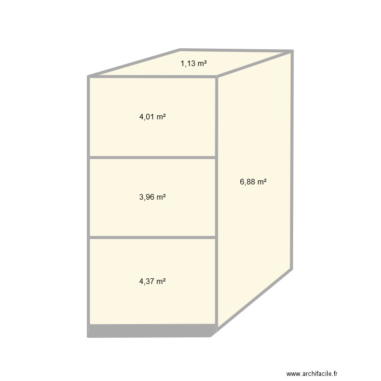 caisson Cp. Plan de 5 pièces et 20 m2