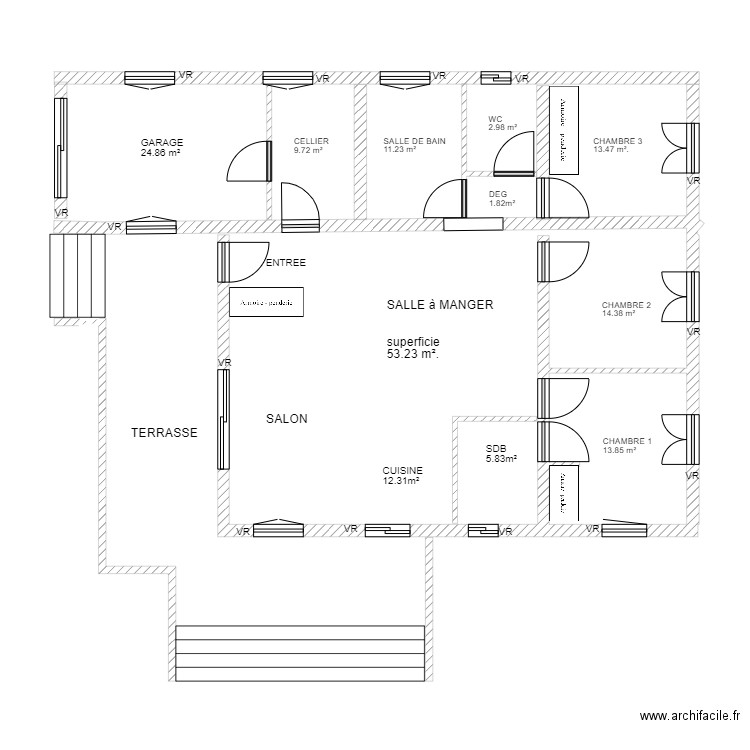 BEREK JOSEPH. Plan de 1 pièce et 8 m2