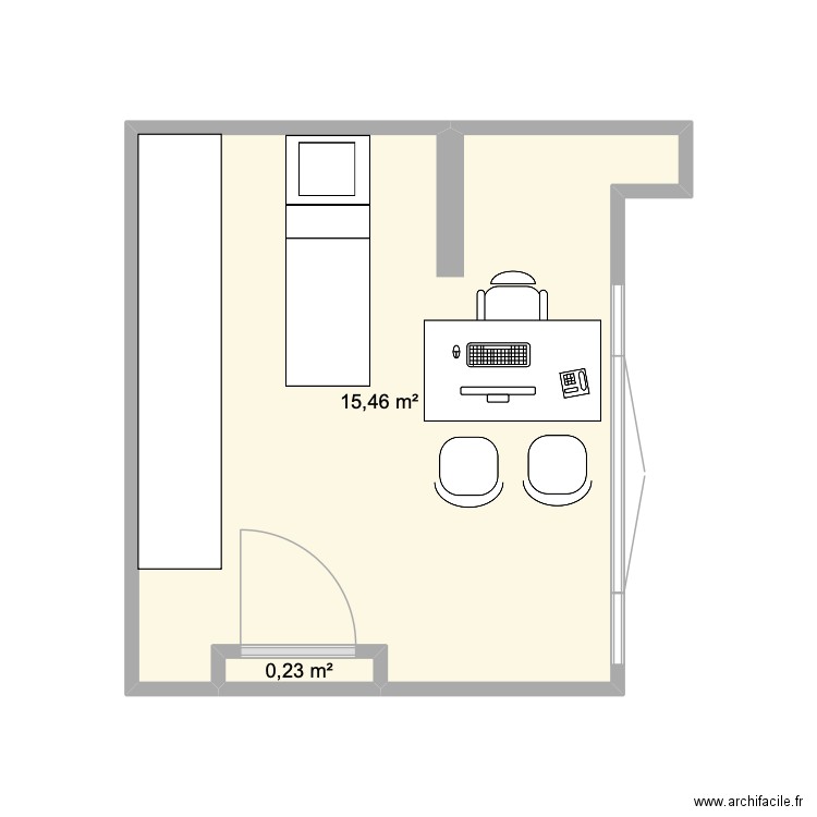 plan bureau. Plan de 2 pièces et 16 m2