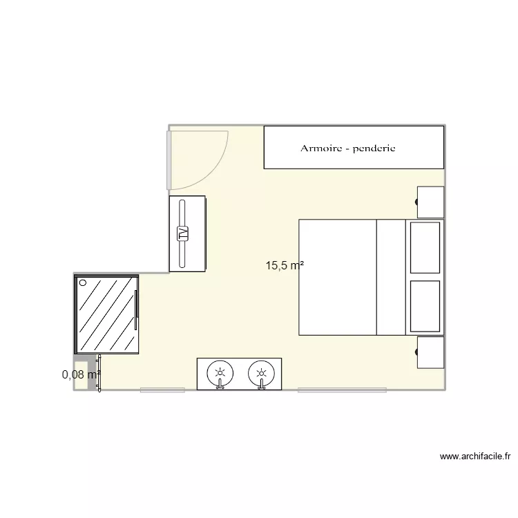 chambre rdc. Plan de 