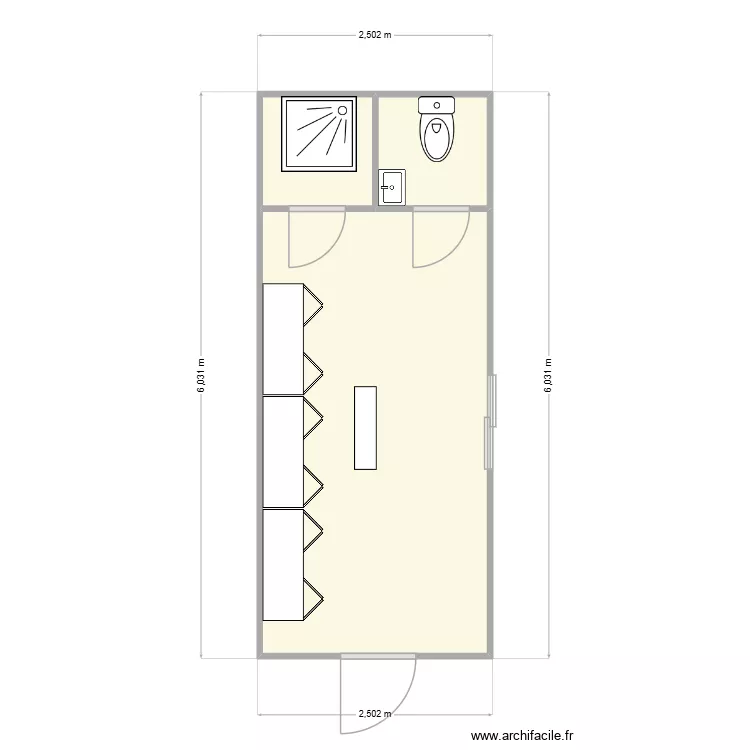 CHANTIER JARY. Plan de 3  et 14 m²