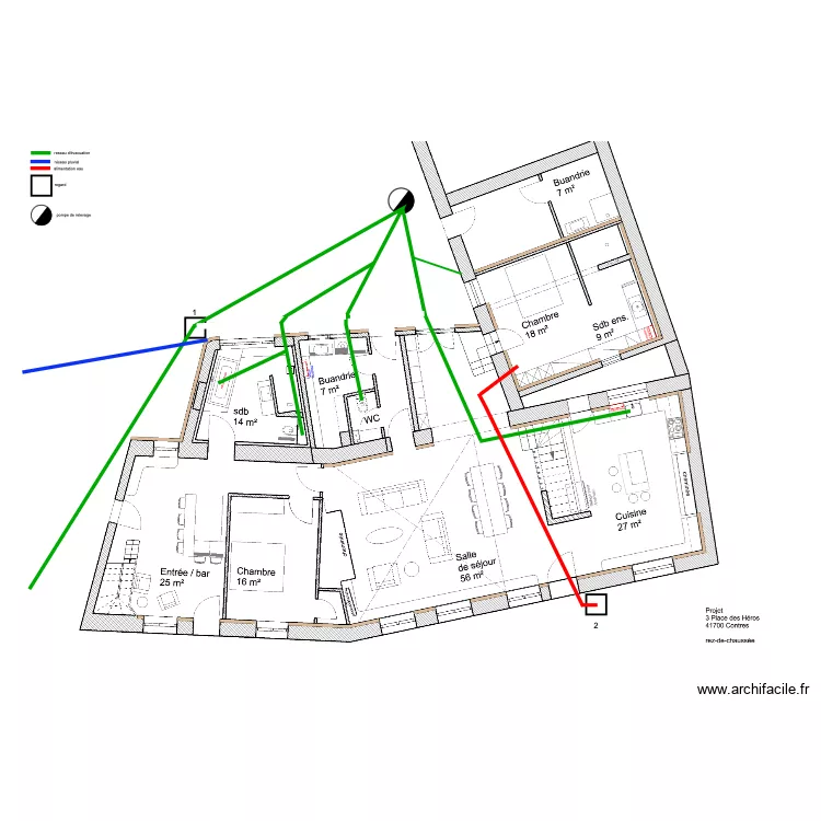 plan Reineau ( r&eacute;seaux ). Plan de 