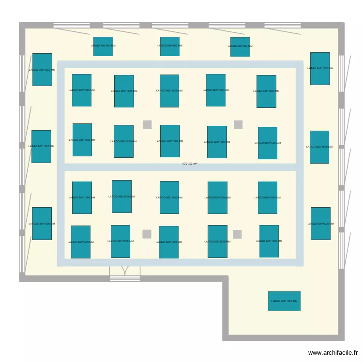 CIA-HBO. Plan de 1  et 178 m²