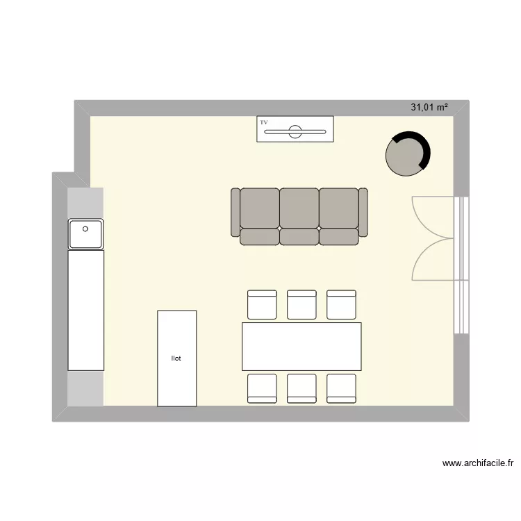 B06. Plan de 1 Pièce et 31 m² B06. Plan de 1 Pièce et 31 m²