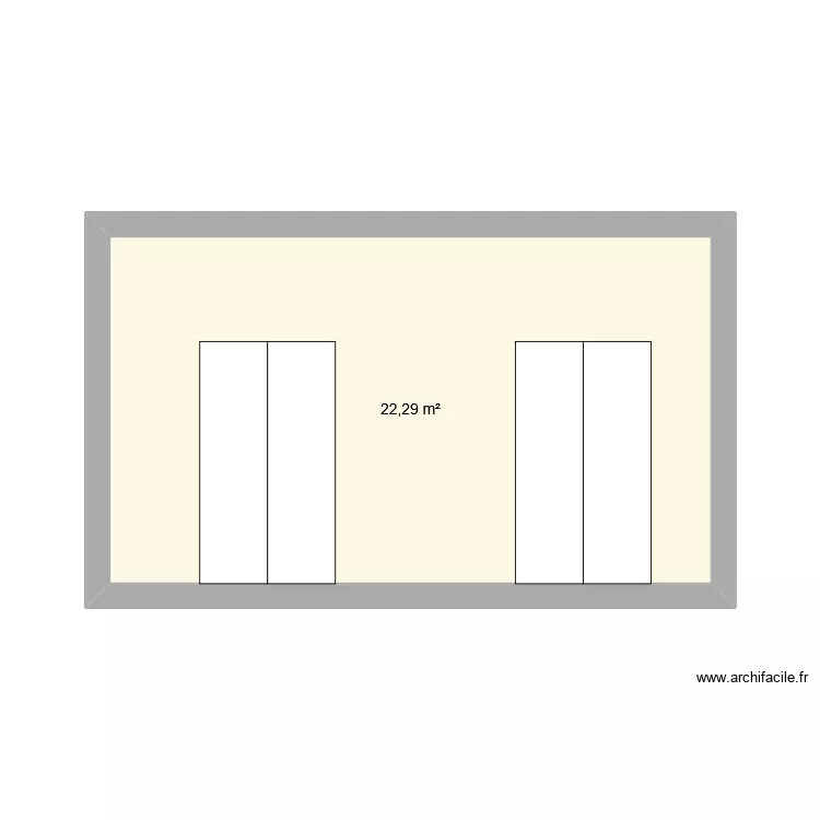 PORTE. Plan de 1  et 22 m²