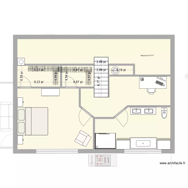 Pr&eacute;f&eacute;r&eacute; nouvelle dimension &agrave; finir. Plan de 8  et 83 m²