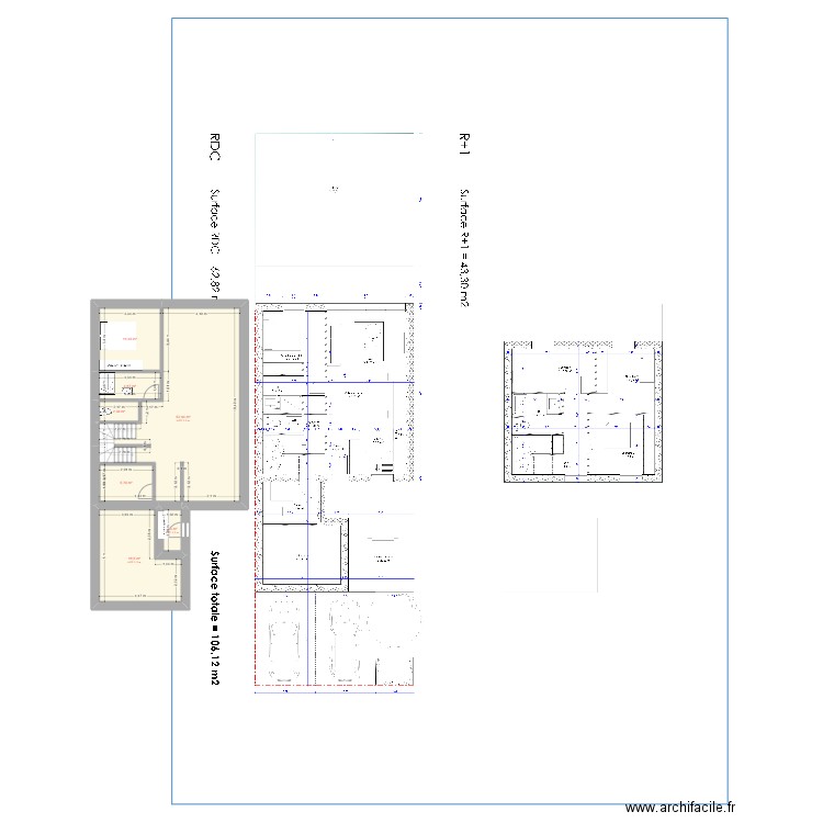 V1111. Plan de 7 pièces et 105 m2