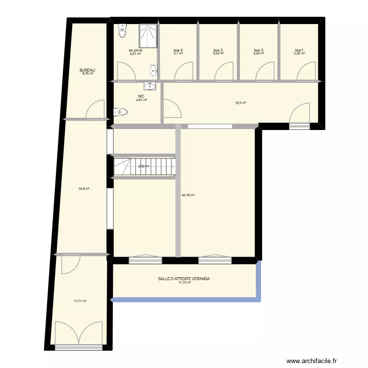 KINE VILLEPINTE. Plan de 13 pièces et 137 m² KINE VILLEPINTE. Plan de 13 pièces et 137 m²