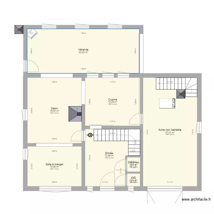REZ DE CHAUSSEE l'orchid&eacute;es. Plan de 