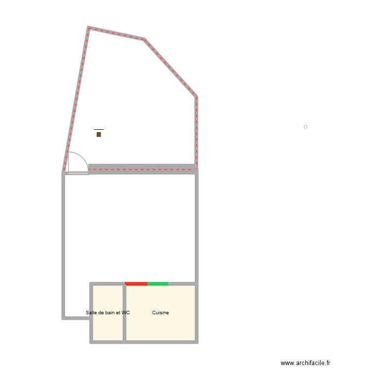 APPARTEMENT BC. Plan de 2 pièces et 7 m2