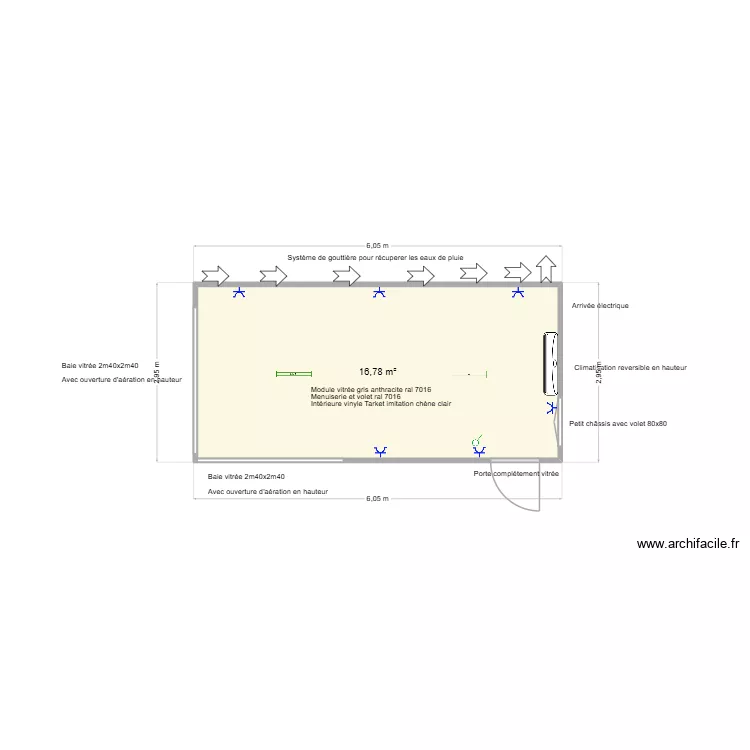 Vanessa fleurs de sel. Plan de 1  et 17 m²