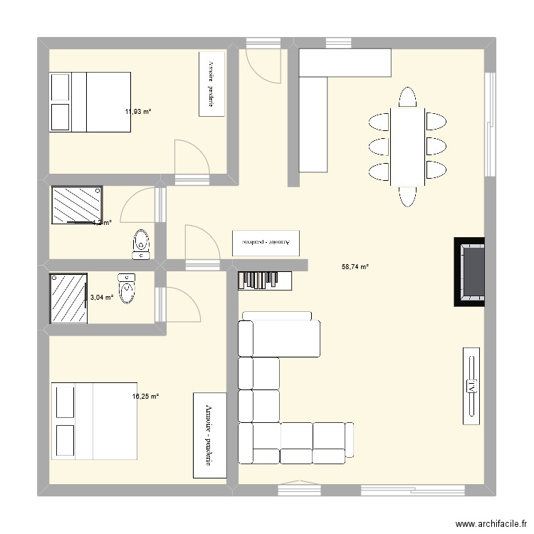 maison_seniya3. Plan de 5 pièces et 94 m2