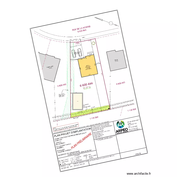 plan implantation maison. Plan de 1 pièce et 31 m²