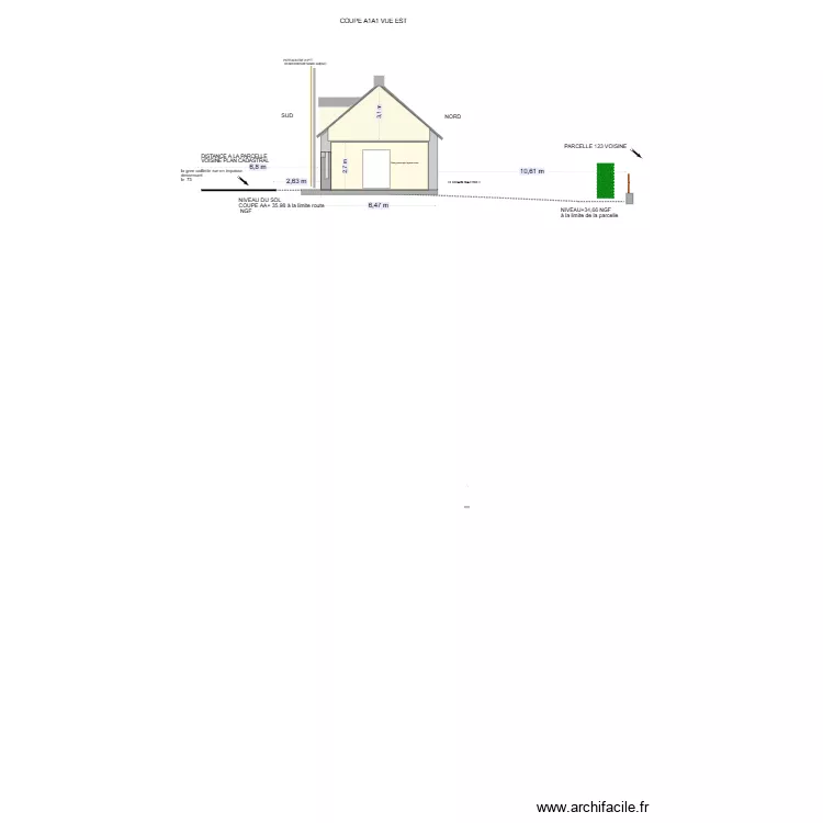 COUPE AA et AA1. Plan de COUPE AA et AA1. Plan de