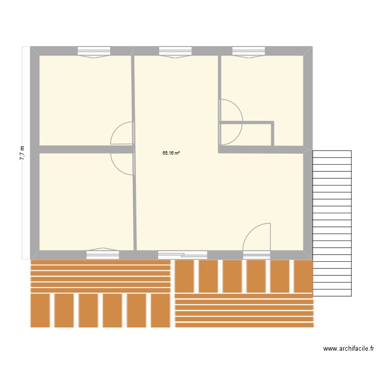 f3 etage. Plan de 1 pièce et 65 m2