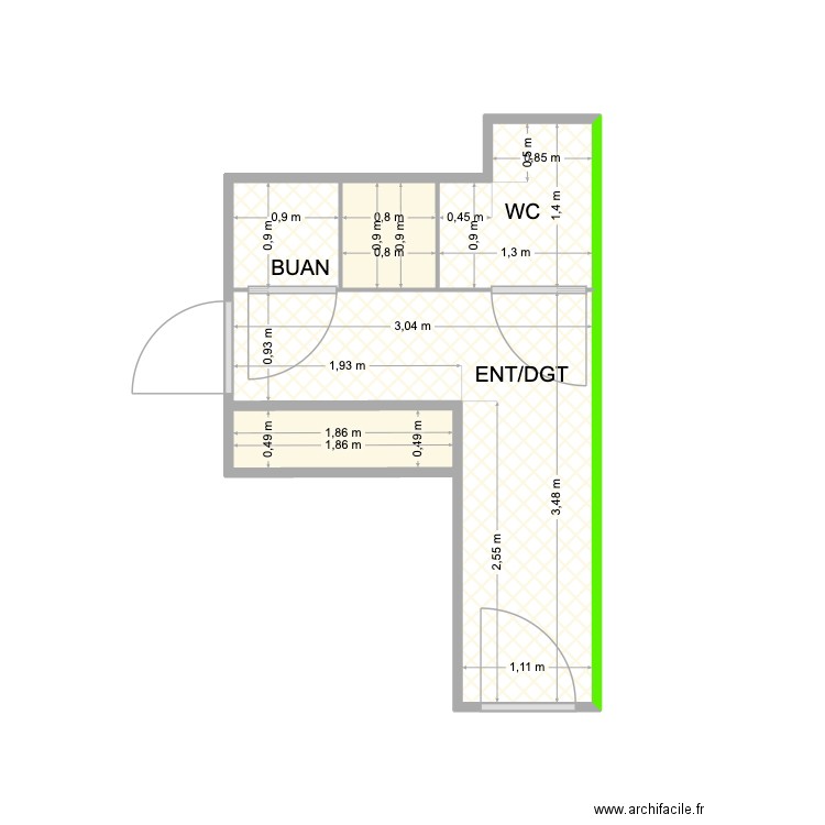 ENT/DGT. Plan de 5 pièces et 10 m2