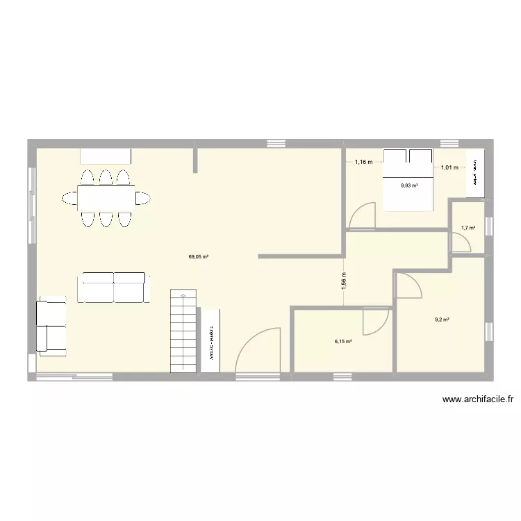 Projet 5. Plan de 5  et 96 m²
