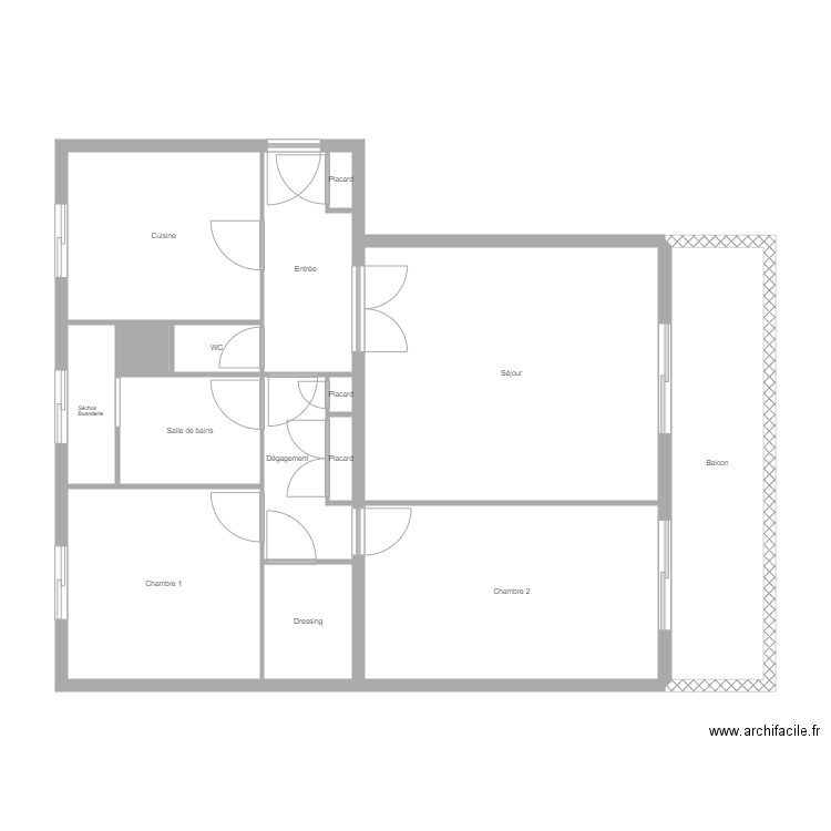 metra. Plan de 15 pièces et 82 m2