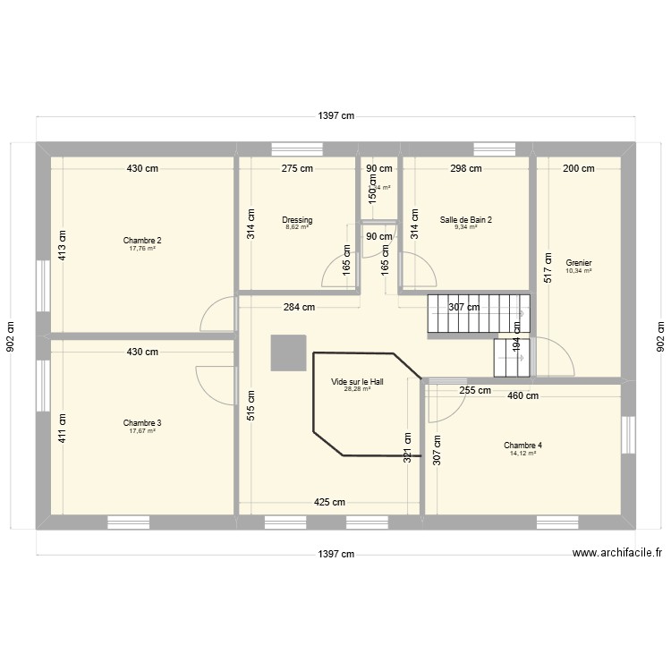 Etage 126 m2. Plan de 0 pièce et 0 m2