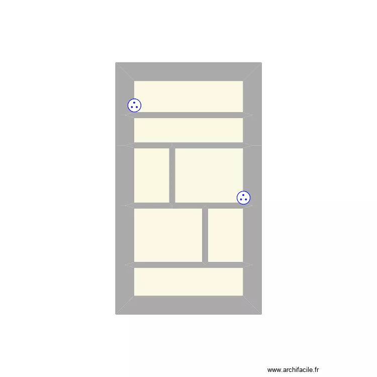 niche. Plan de 7  et 4 m²