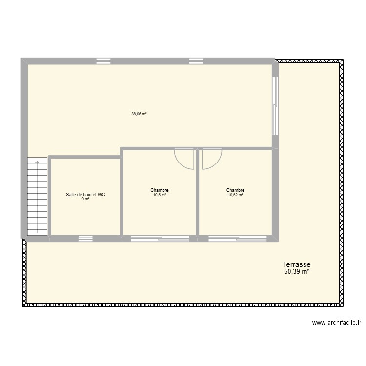 ETG2. Plan de 5 pièces et 118 m2