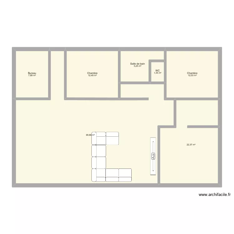 ETG2. Plan de 7 pièces et 132 m² ETG2. Plan de 7 pièces et 132 m²