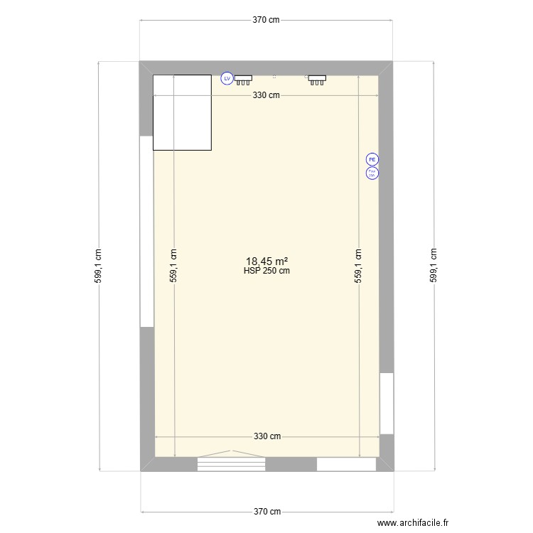 Le Strat Antoine. Plan de 1 pièce et 18 m2