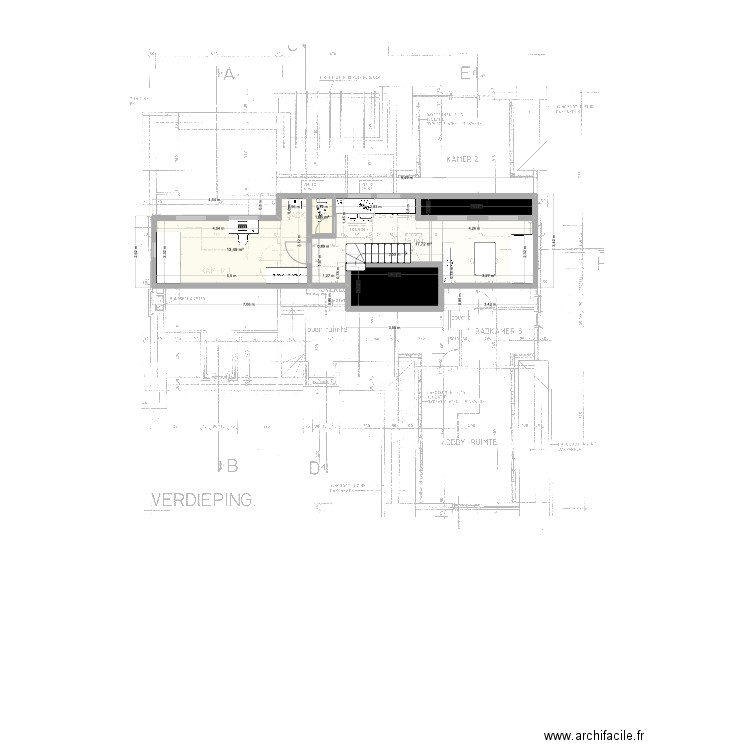 Perez v01. Plan de 5 pièces et 40 m2