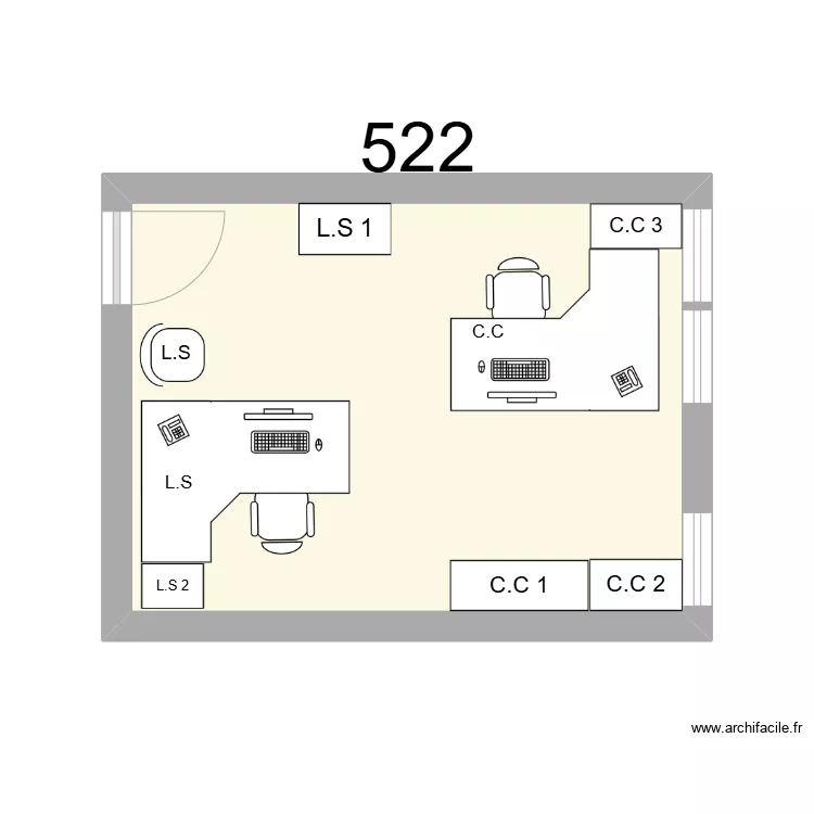 Bureau R 522 - L.SCHRICKE - C.CHOLLET. Plan de 