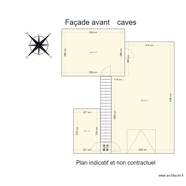 Marée cds cave. Plan de 4 pièces et 77 m2