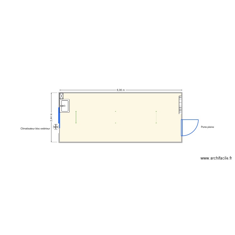 V487. Plan de 1 pièce et 15 m2