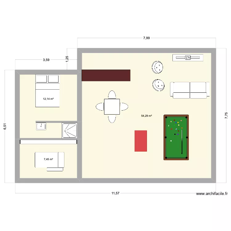GRANGE CARDAILLAC. Plan de 3 pièces et 74 m² GRANGE CARDAILLAC. Plan de 3 pièces et 74 m²