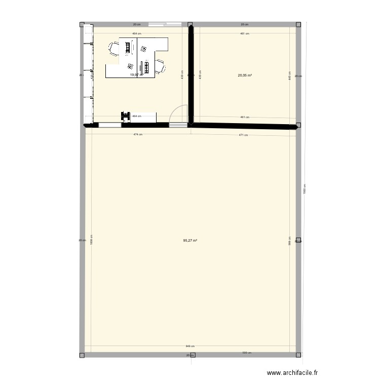 BÂTIMENT BENAIS 2. Plan de 3 pièces et 135 m2