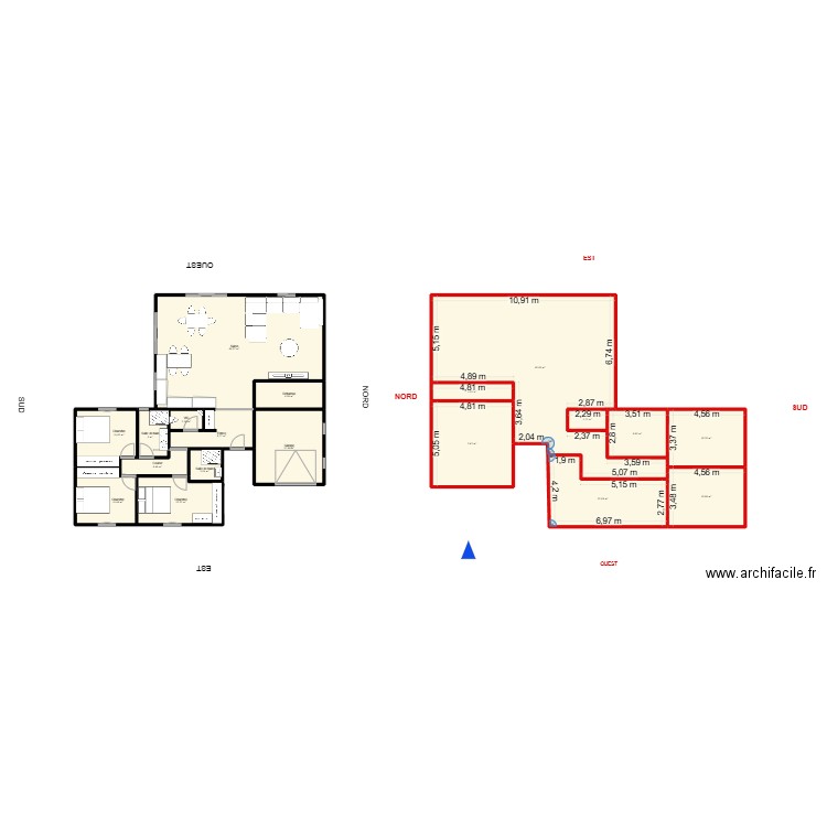 Version 5 symetrique terrain 01. Plan de 19 pièces et 323 m2
