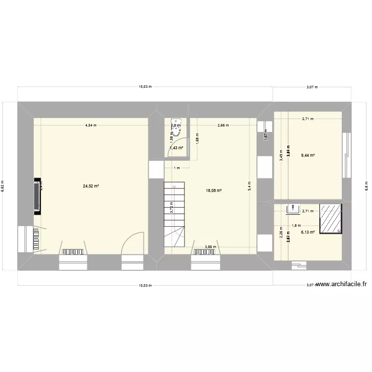 RDC projet 5.1. Plan de 9 et 130 m² RDC projet 5.1. Plan de 9 et 130 m²