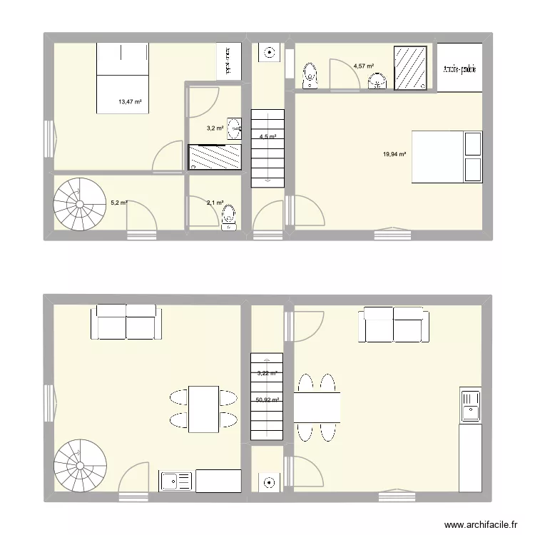 SLA division horizontale. Plan de 9  et 107 m²