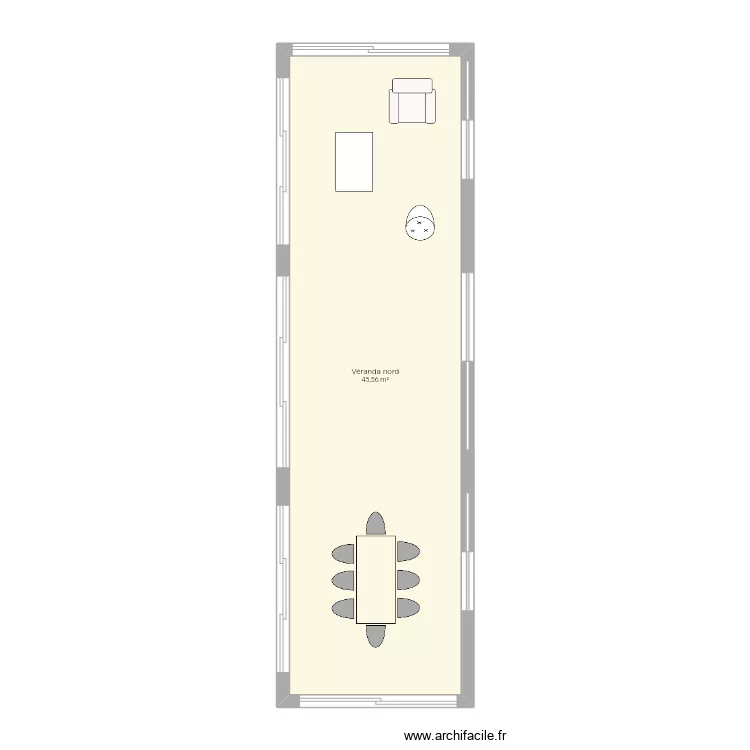 V&eacute;randa Nord . Plan de 