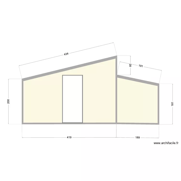 facade abri 25%. Plan de facade abri 25%. Plan de