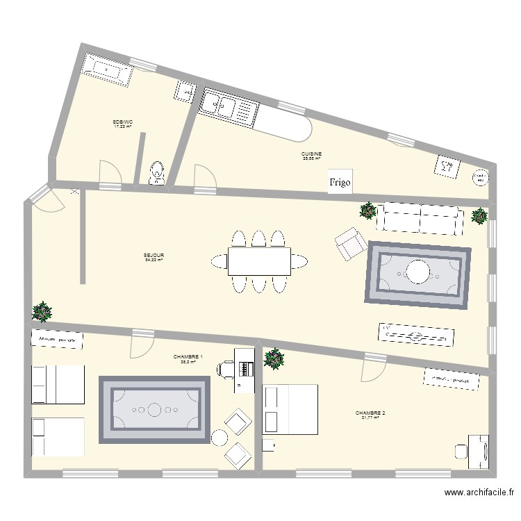 REAMENAGEMENT. Plan de 5 pièces et 197 m2