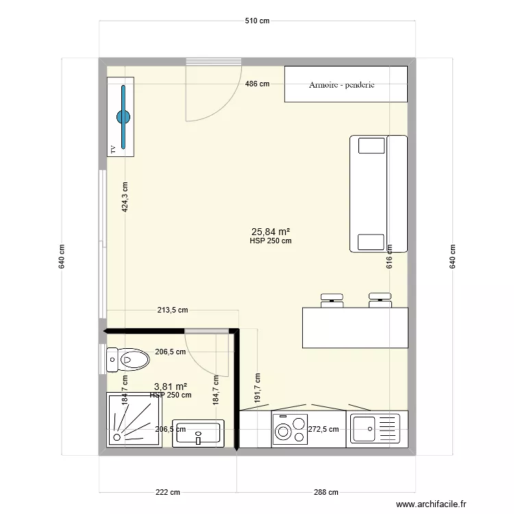 STUDIO JP. Plan de 