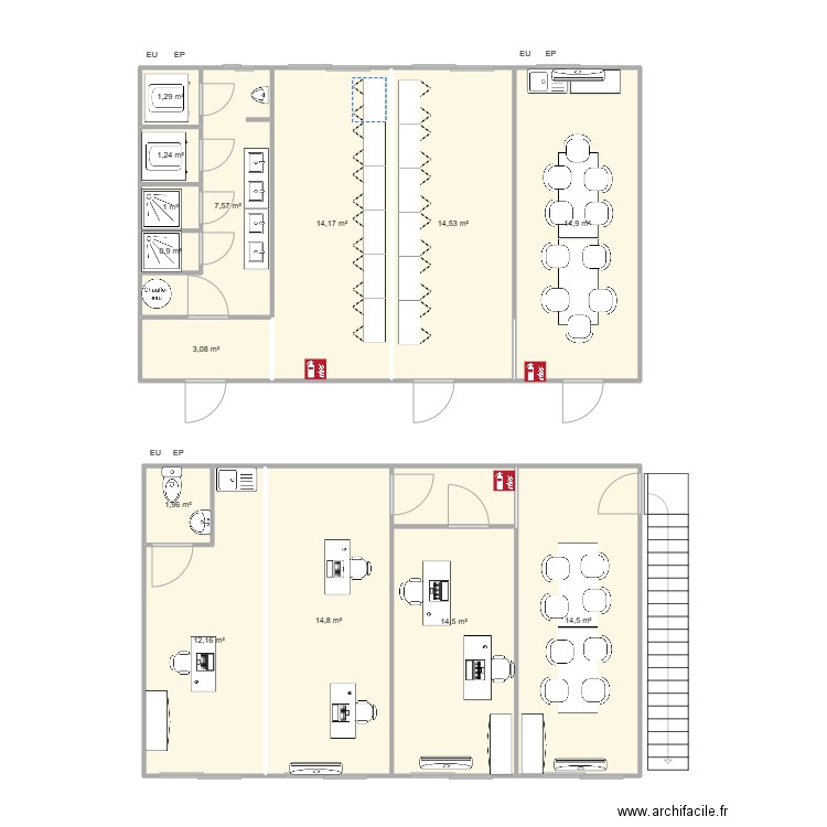 EIFFAGE ST PRIEST  2. Plan de 14 pièces et 117 m2