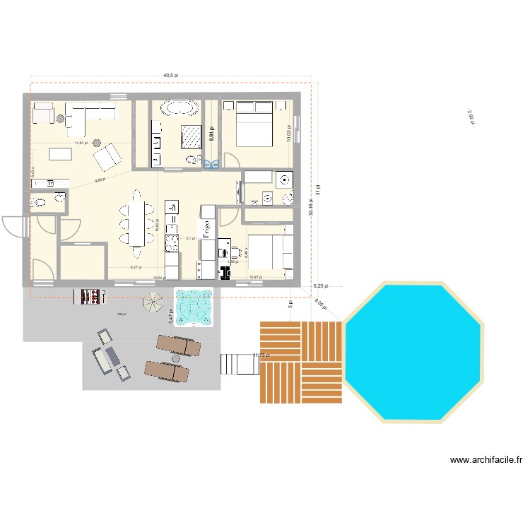 Appart Kiki7.1 40x28. Plan de 0 pièce et 0 m2