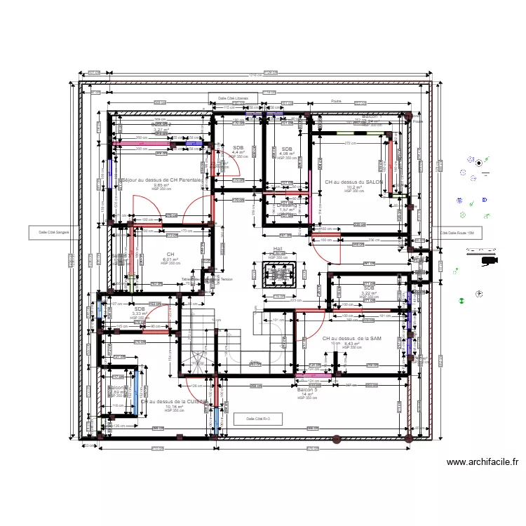 Plan Du niv Sup Dalle N2 en cour. Plan de 